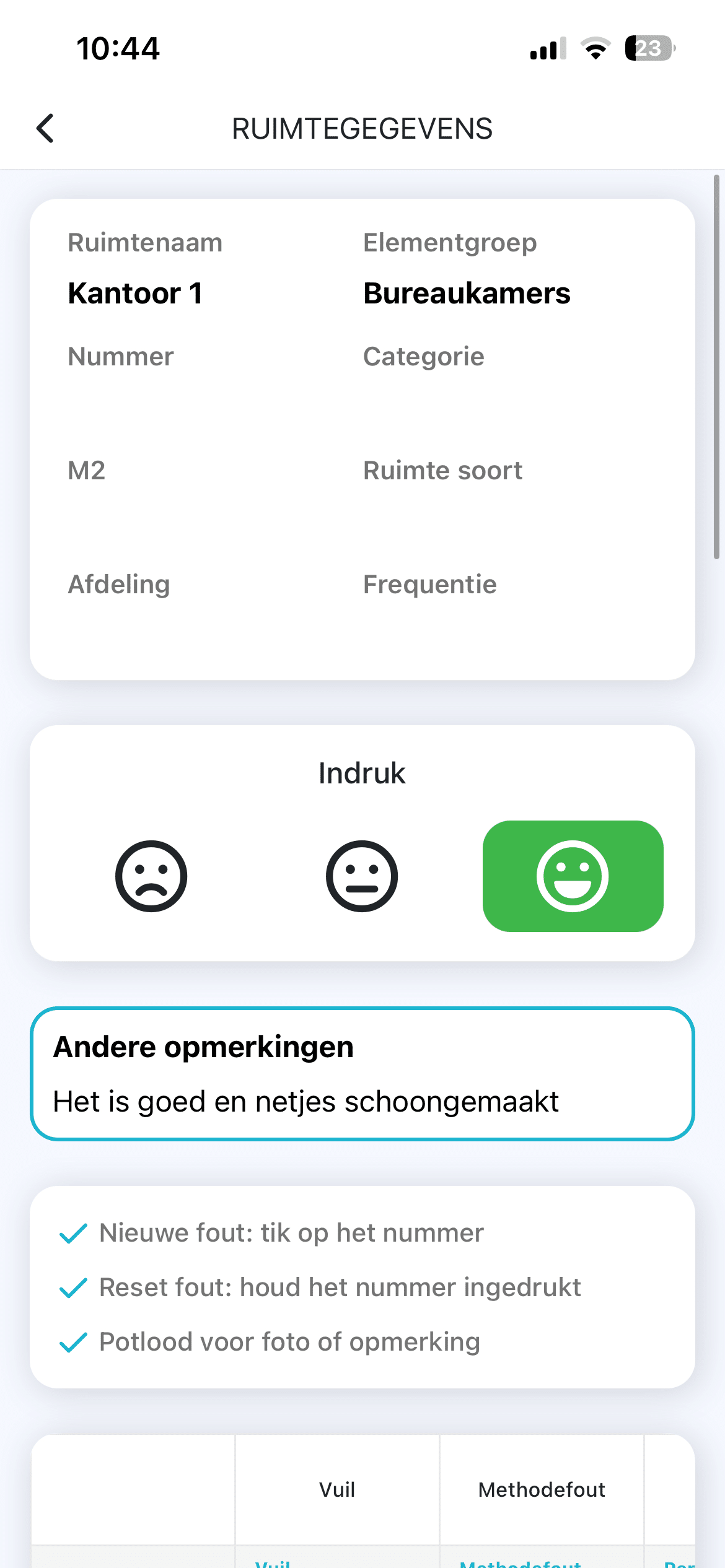 Per gebouw en ruimte
